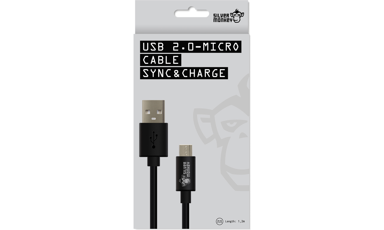 Silver Monkey Kabel Micro USB SM 1,2m Opakowanie