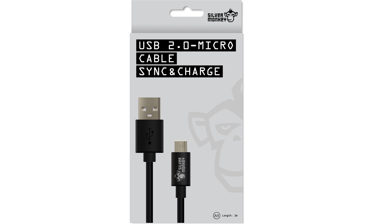Silver Monkey Kabel Micro USB SM 2m Opakowanie