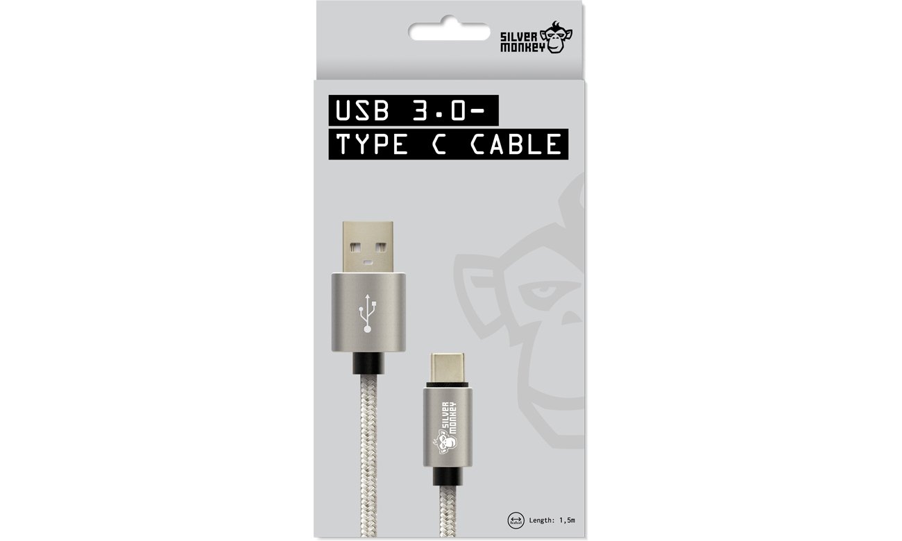 Silver Monkey Kabel Type-C USB 3.0 1,5m Opakowanie