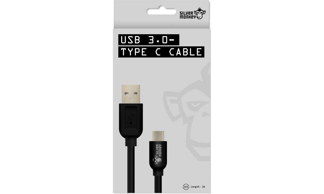 Silver Monkey Kabel Type-C USB 3.0 2m Opakowanie