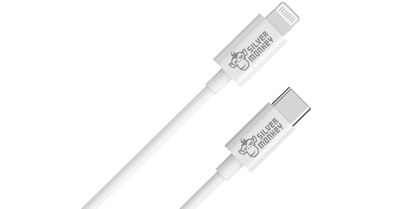 Kabel Silver Monkey USB-C - Lightning - Widok ogólny
