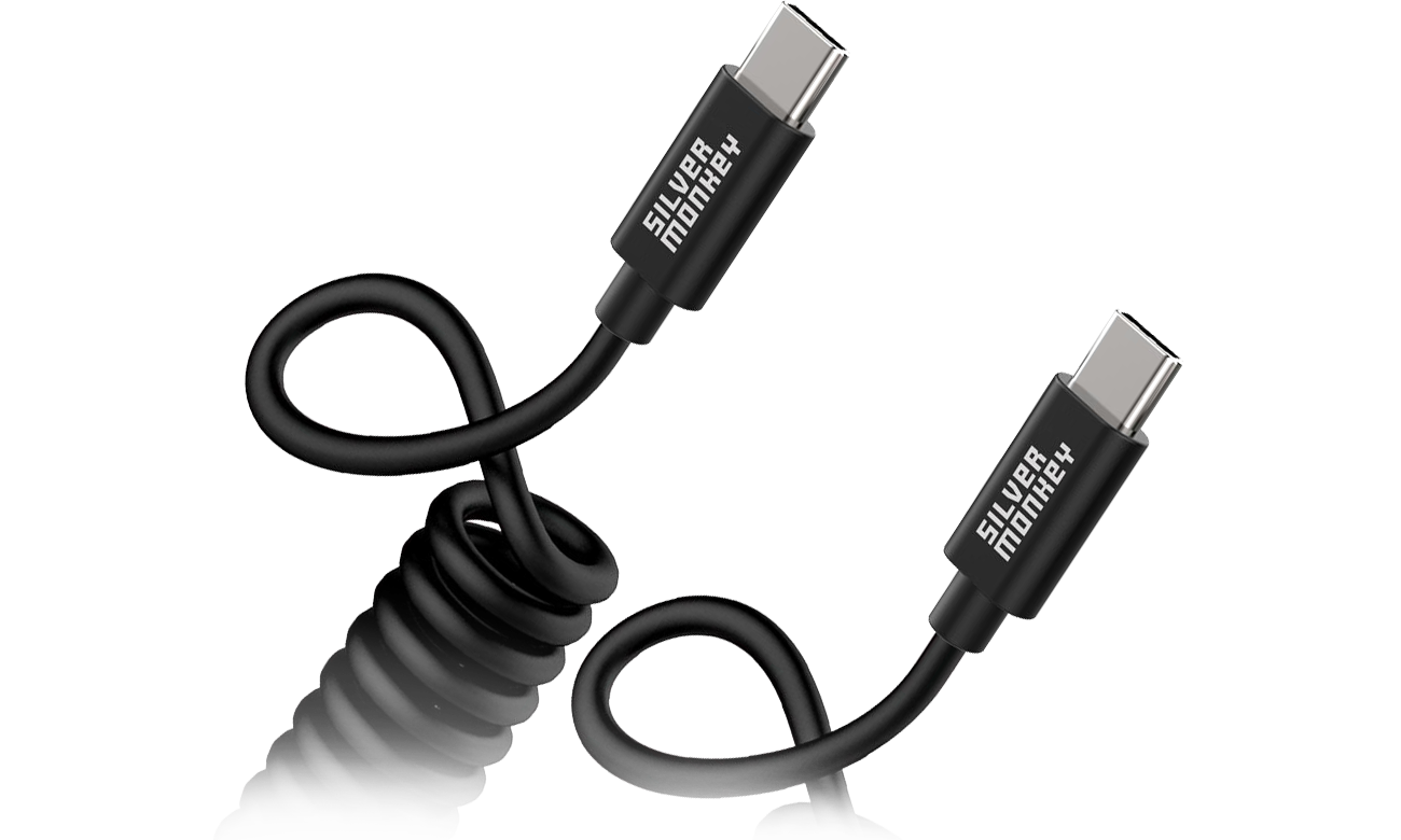 Silver Monkey X Spiralkabel USB-C auf USB-C 1m