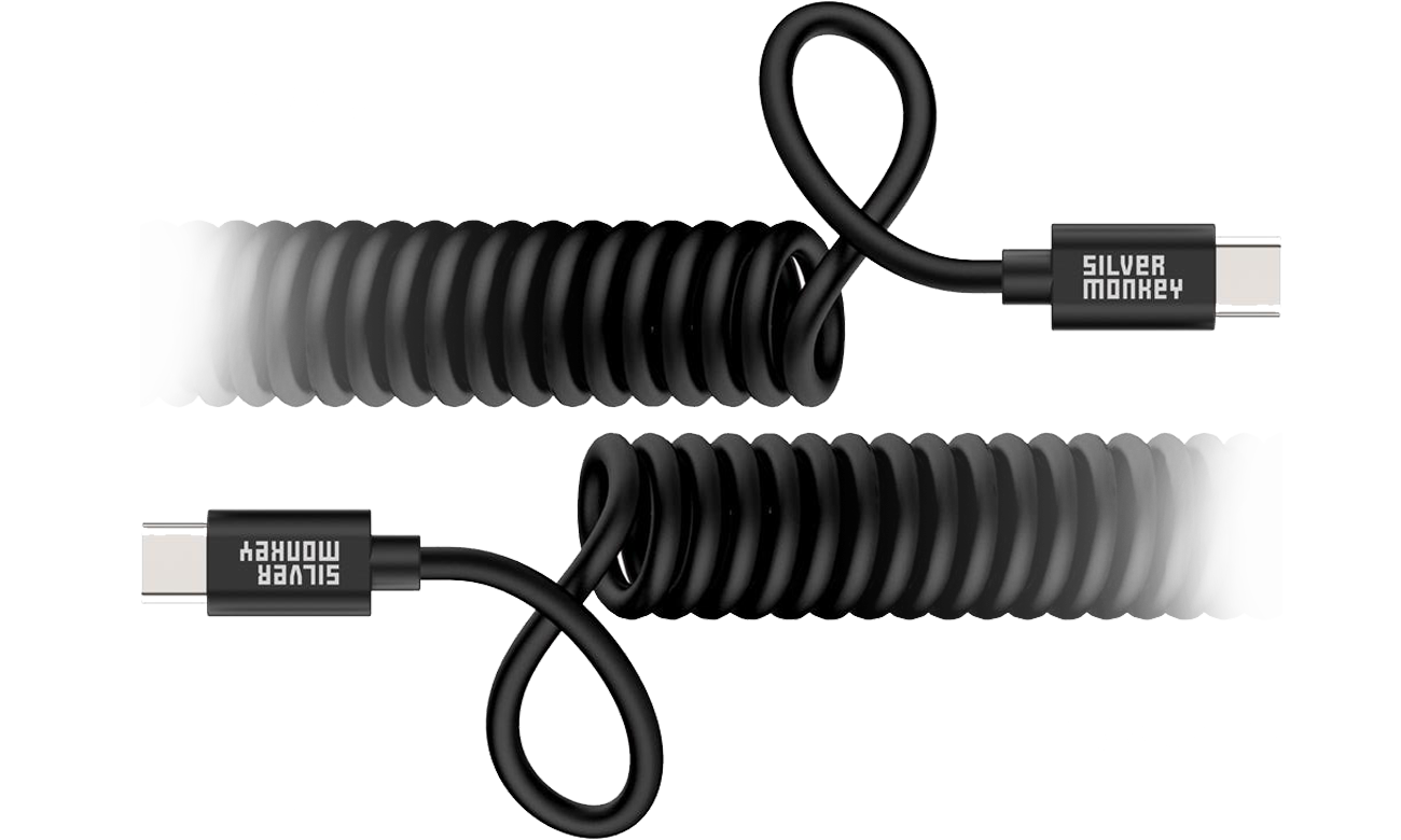 Silver Monkey X Spiralkabel USB-C auf USB-C 1m