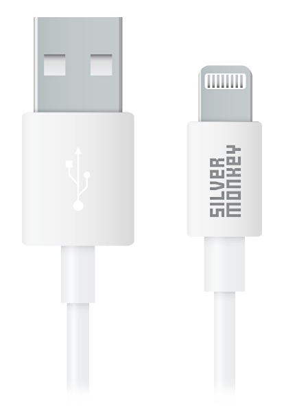 Silver Monkey X USB-A zu Lightning Kabel 0,5m verstärkt