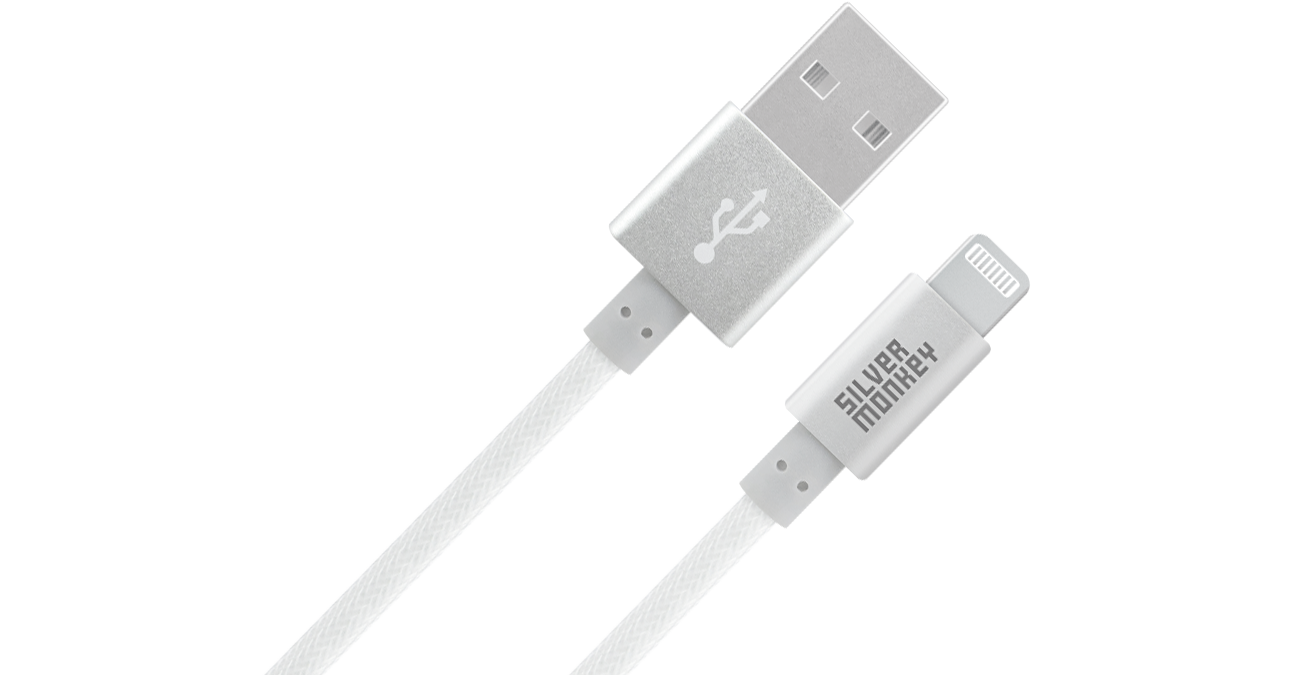 Silver Monkey X USB-A zu Lightning Kabel 0,5m verstärkt