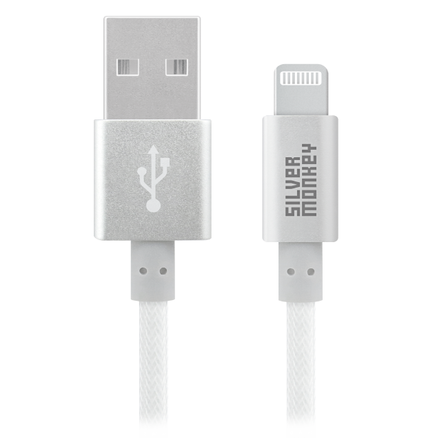 Silver Monkey X USB-A zu Lightning Kabel 1m verstärkt