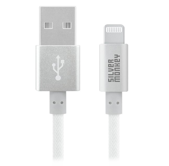 Silver Monkey X USB-A zu Lightning Kabel 2m verstärkt