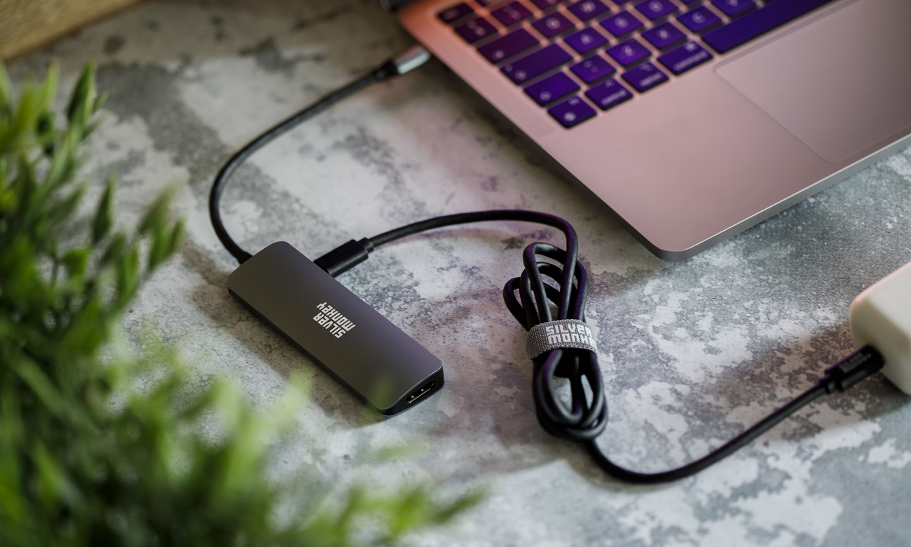 Silver Monkey X SB-C - HDMI, 3xUSB, USB-C PD Adapter