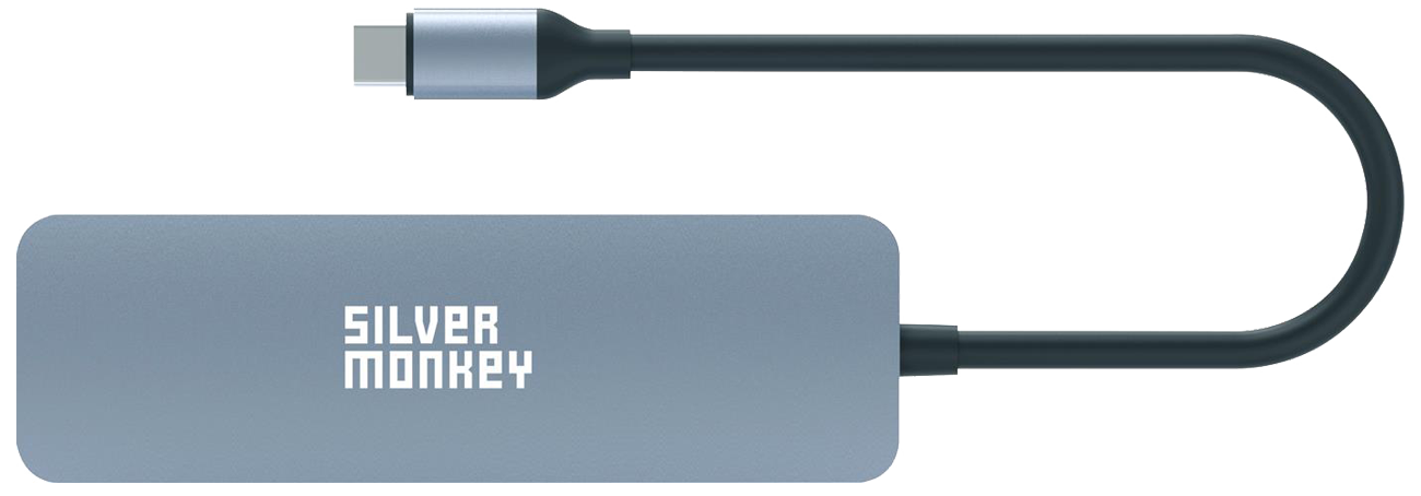 Silver Monkey X SB-C - HDMI, 3xUSB, USB-C PD Adapter