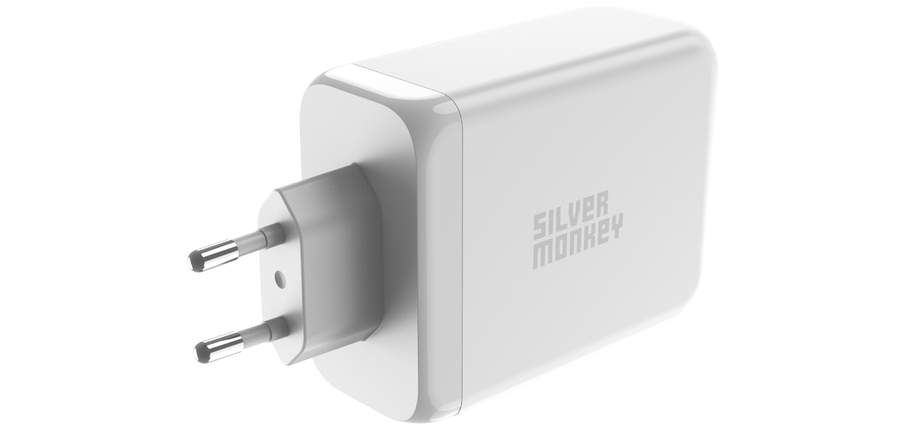 Silver Monkey X GaN-Netzladegerät 200W USB-C PD + USB 3.0 QC W