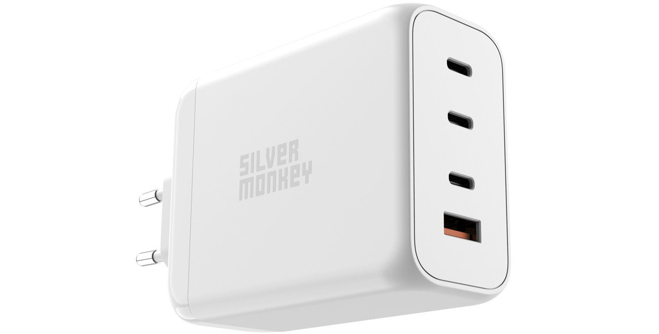 Silver Monkey X GaN-Netzladegerät 200W USB-C PD + USB 3.0 QC W