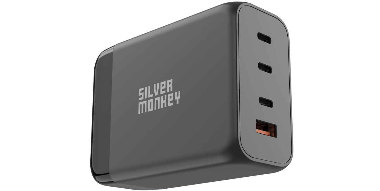 Silver Monkey Ładowarka GaN 200W USB-C PD + USB 3.0 QC B - Ładowarki Do ...