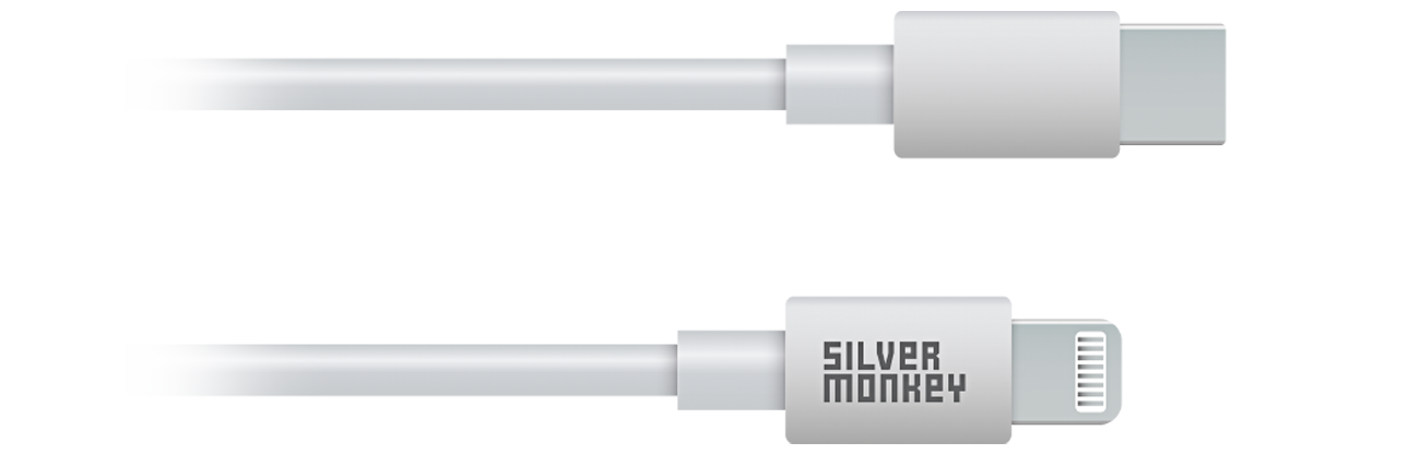 USB-C- Lightning Silver Monkey