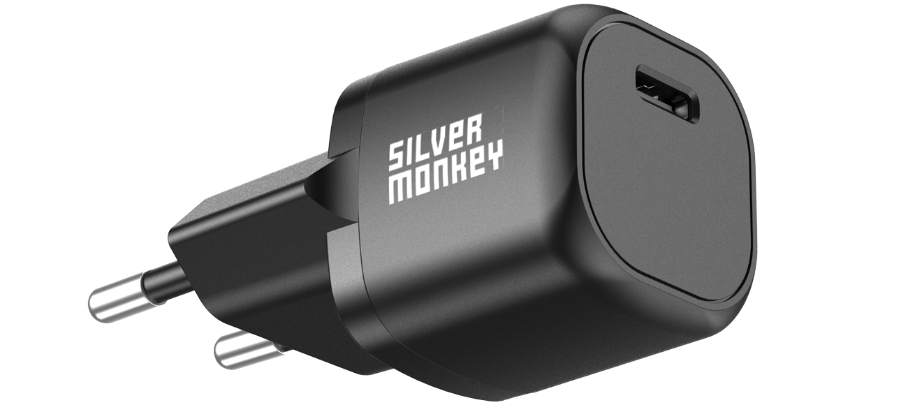 Silver Monkey Mini Ładowarka Sieciowa PD 20W (USB-C) Czarna - Ładowarki ...