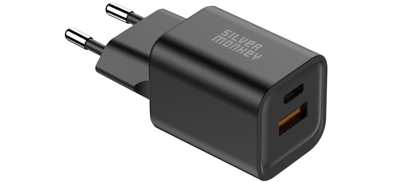 Silver Monkey X GaN 35W USB-C PD, USB-A QC B Netzladegerät