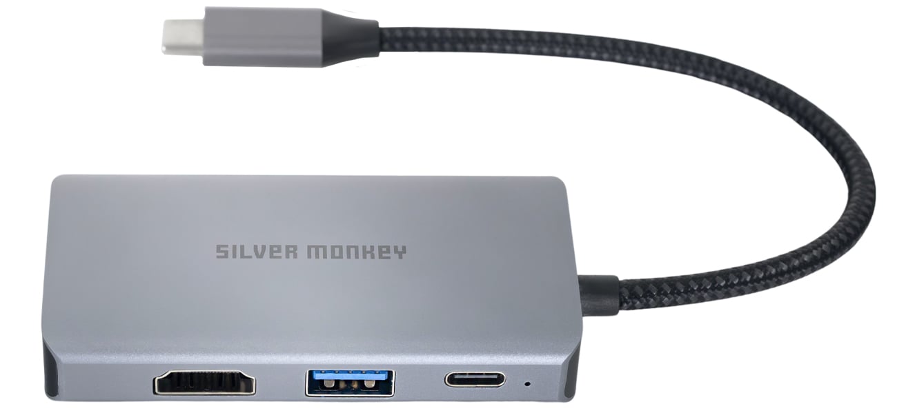 Adapter USB-C - 2x HDMI 4K60Hz, USB-A, PD 100W