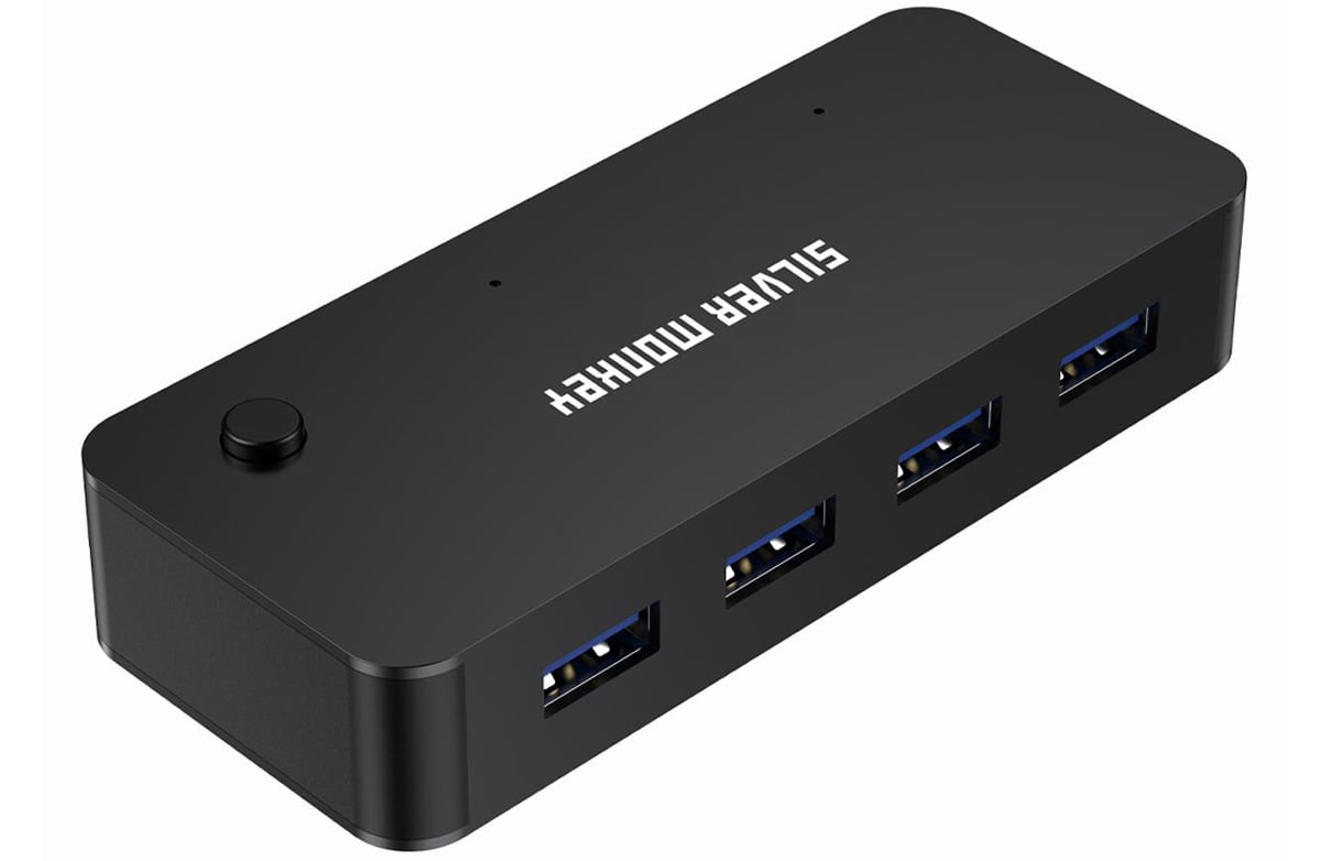 Switch Box HUB 4 x USB 3.1 + USB-C (DC) (für 2 Computer)