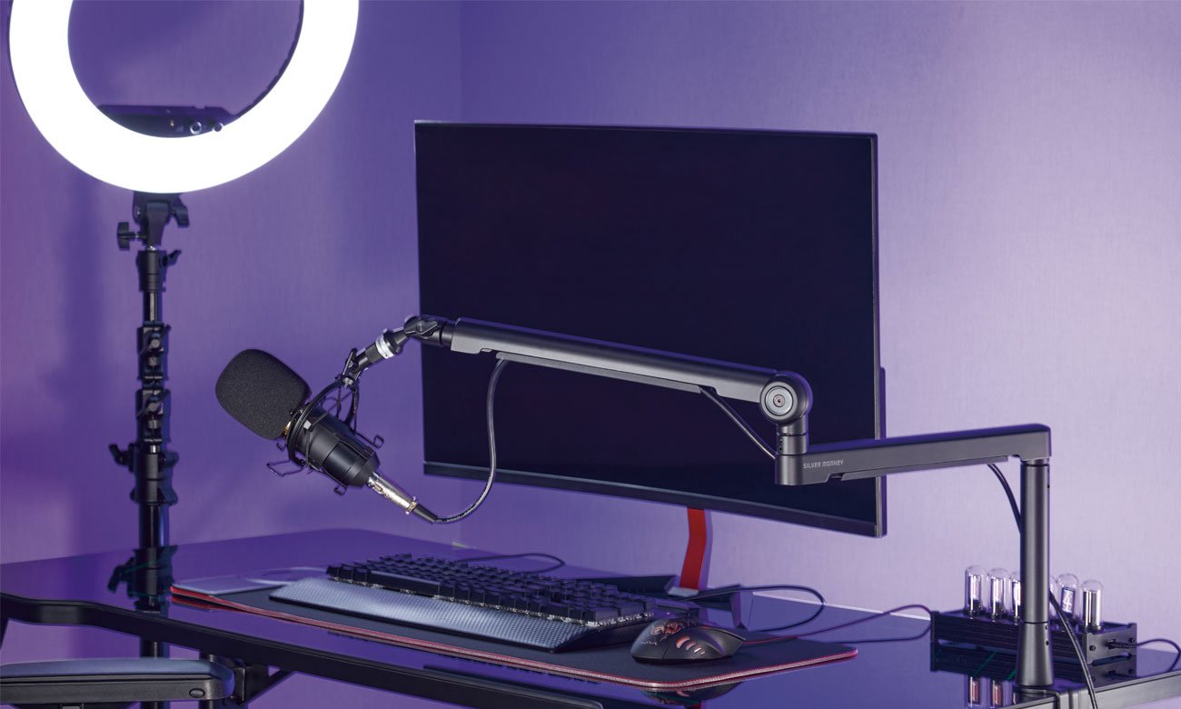 Statyw do mikrofonu Silver Monkey MA-100 - Grafika lifestyle