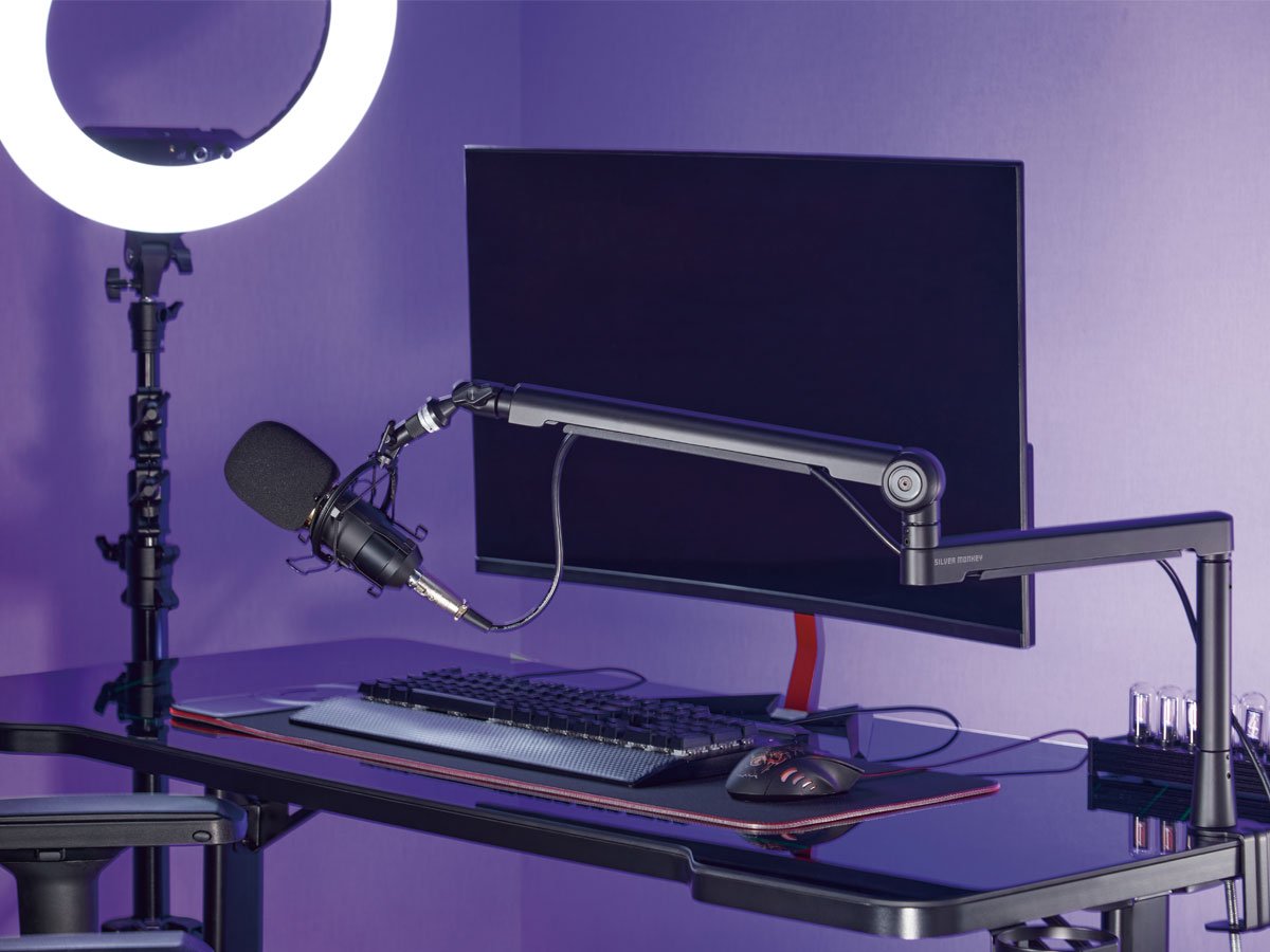 Statyw do mikrofonu Silver Monkey MA-100 - Grafika lifestyle
