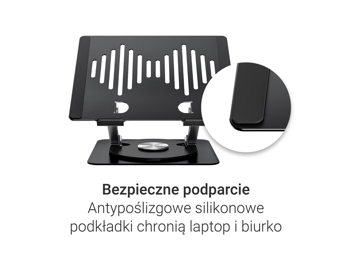 Aluminiowa obrotowa podstawka pod laptopa Ergo 360