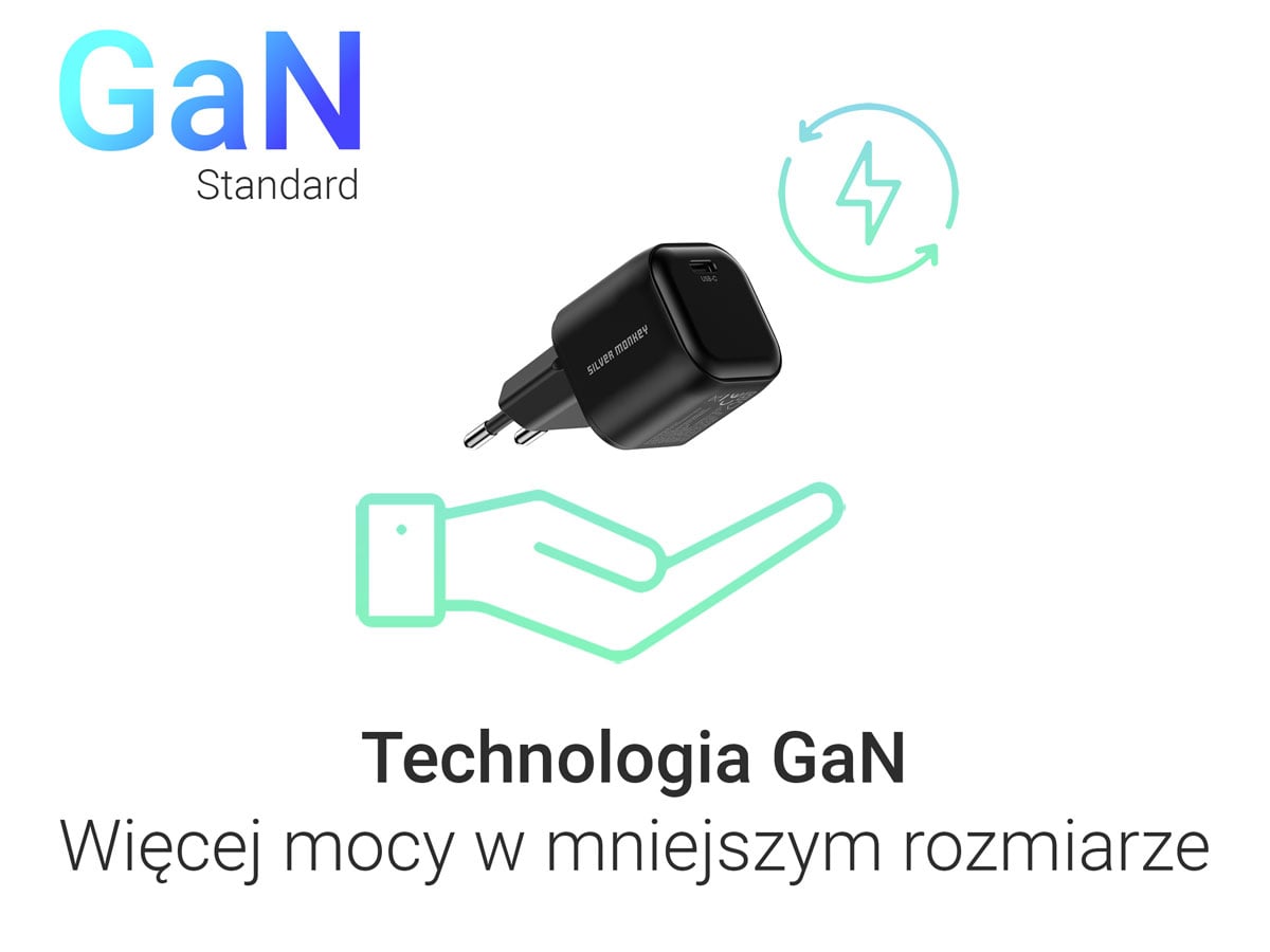 Silver Monkey Ładowarka GaN Smart Uno 100W Biała