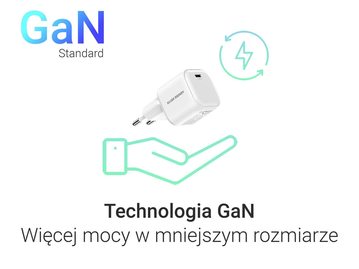 Silver Monkey Ładowarka GaN Smart Uno 100W Biała