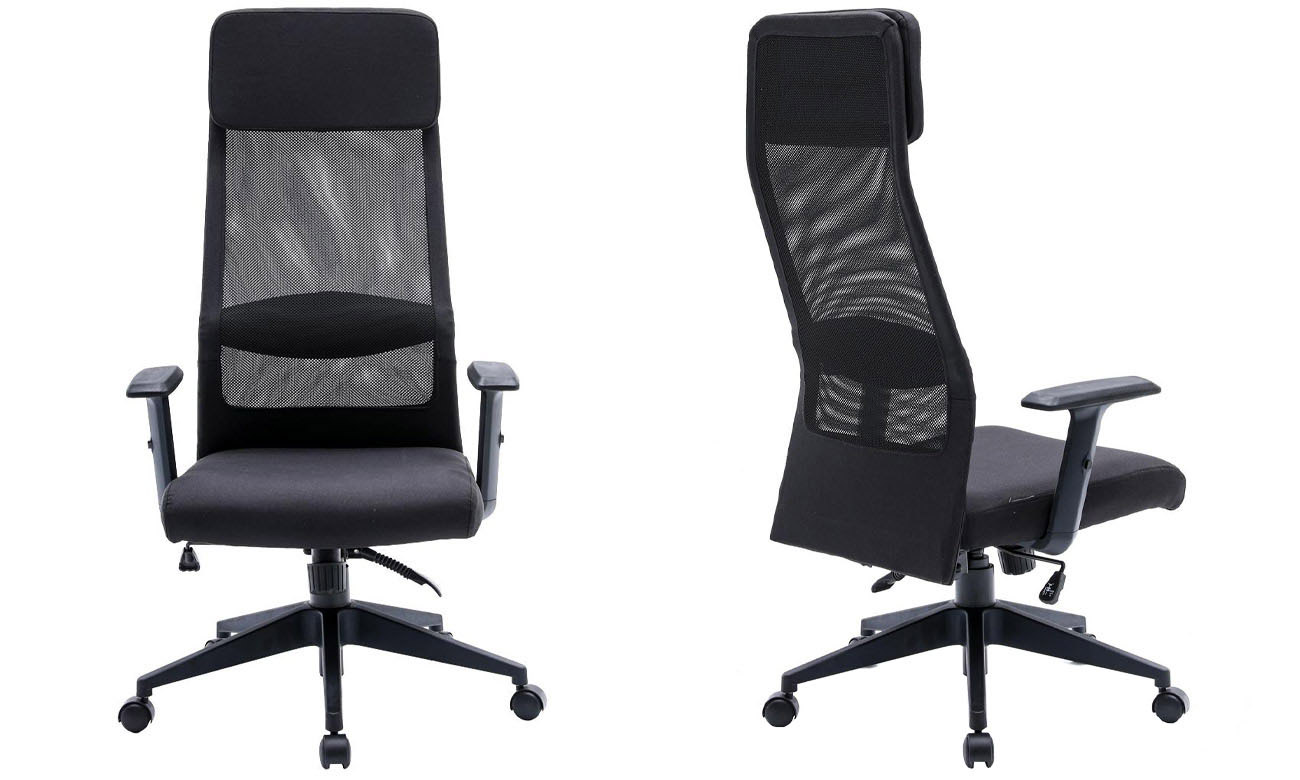 Fotel biurowy Silver Monkey SMO-600 - Widok od przodu i z boku pod kątem