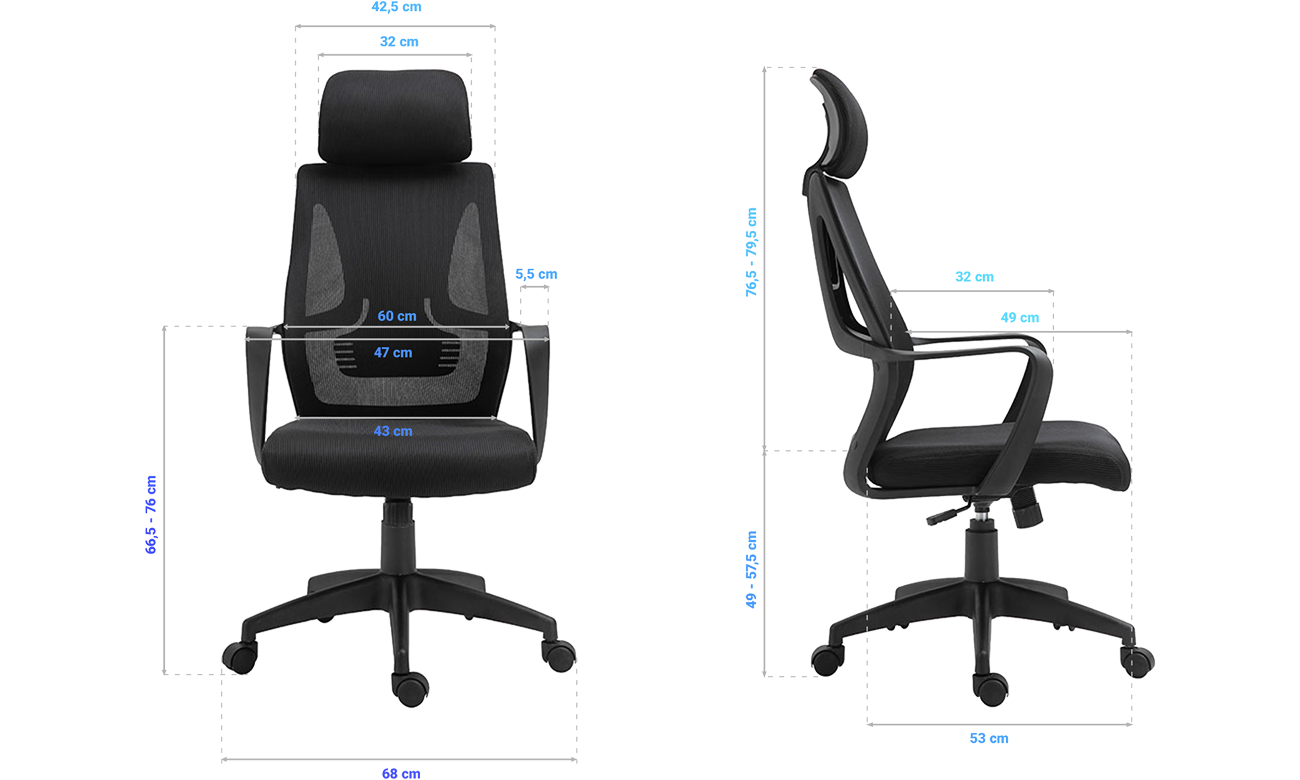 Fotel biurowy Silver Monkey SMO-750 - Widok od przodu pod kątem
