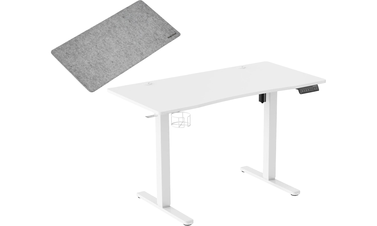 Biurko elektryczne Silver Monkey ED-120 White - Widok od przodu pod kątem