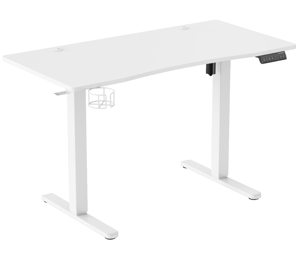 Biurko elektryczne Silver Monkey ED-120 White - Widok od przodu pod kątem