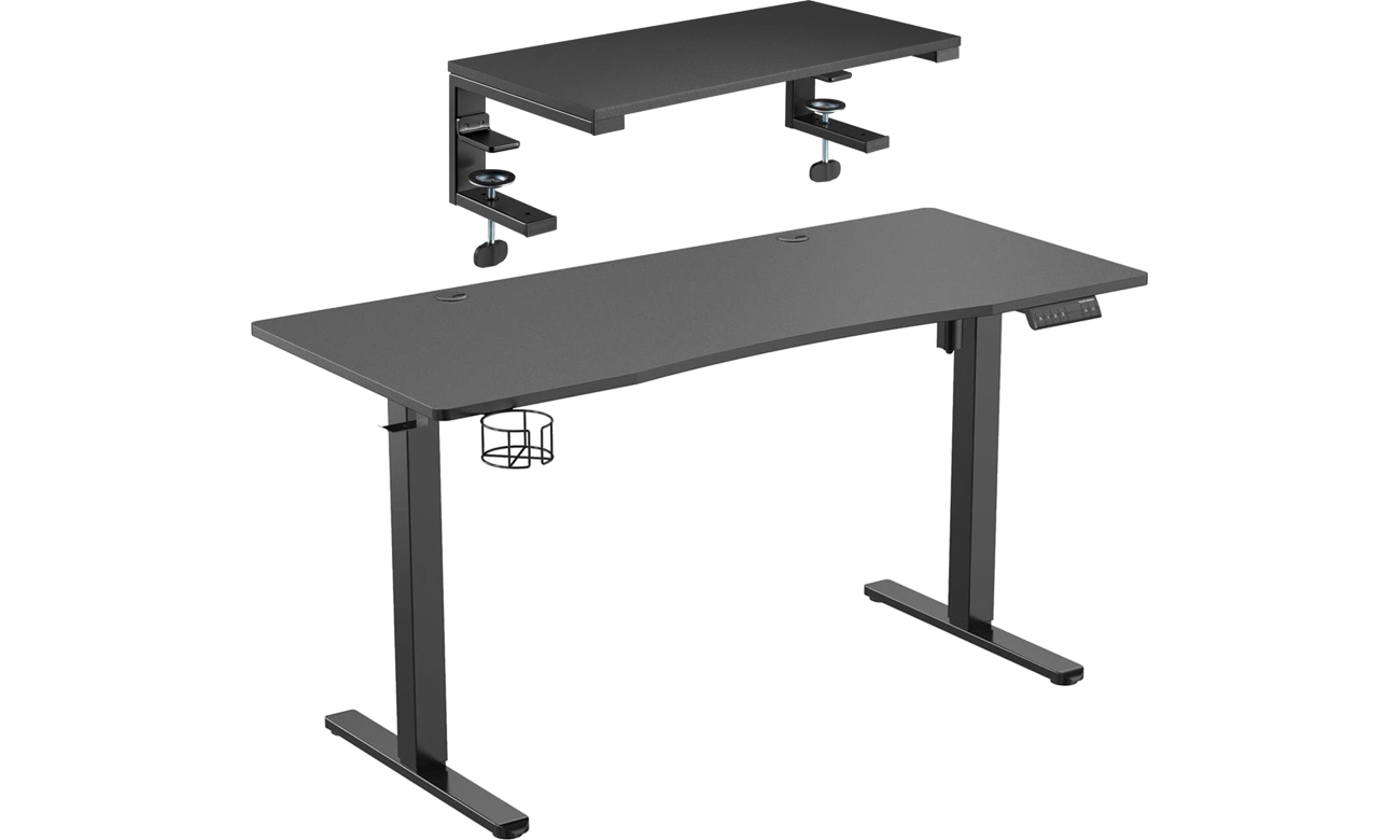 Biurko elektryczne Silver Monkey ED-140 Black - Widok od przodu pod kątem