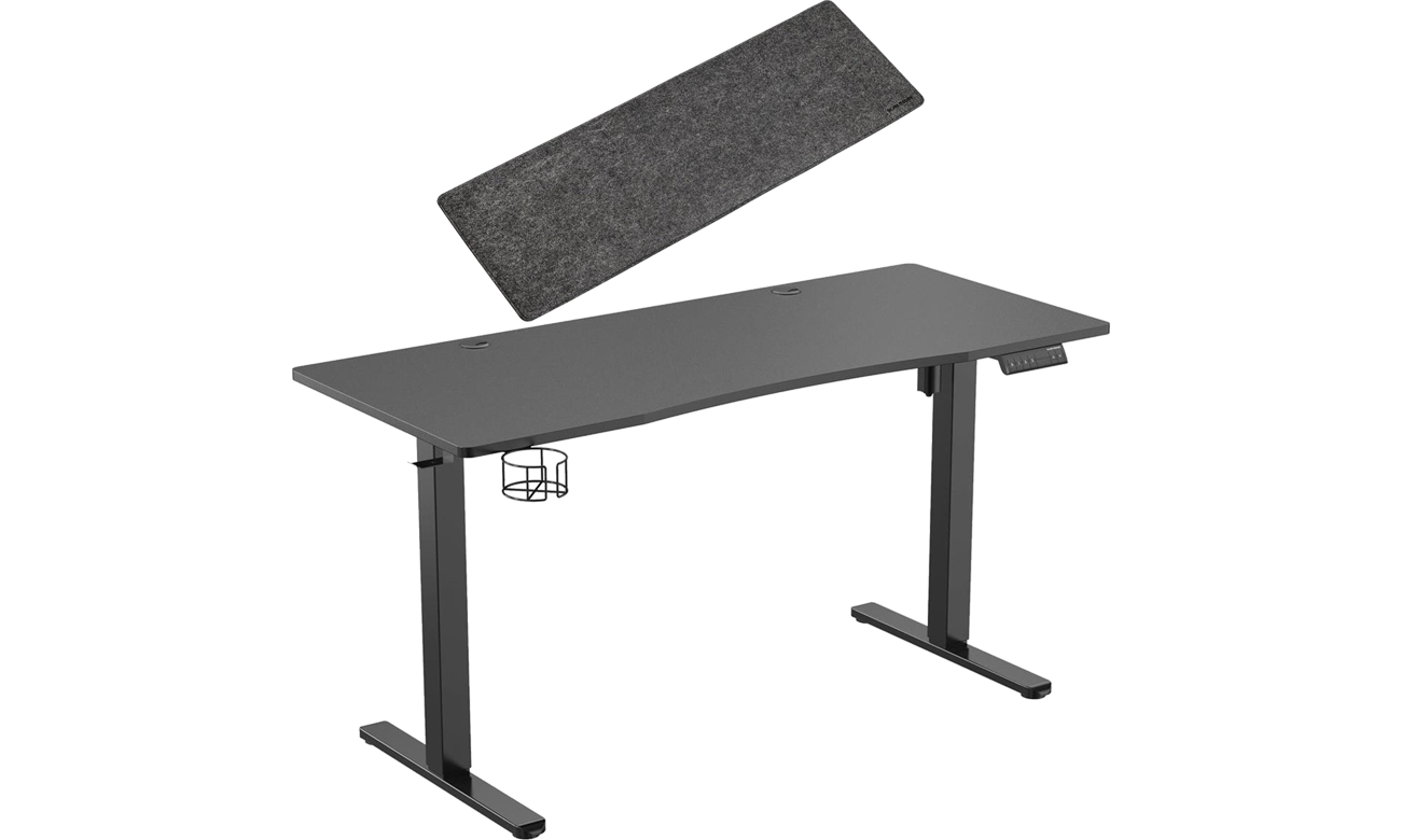 Biurko elektryczne Silver Monkey ED-140 Black - Widok od przodu pod kątem