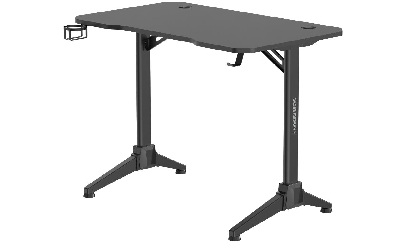 Biurko gamingowe Silver Monkey CHAD 100 cm SMXG023 - Widok od przodu pod kątem