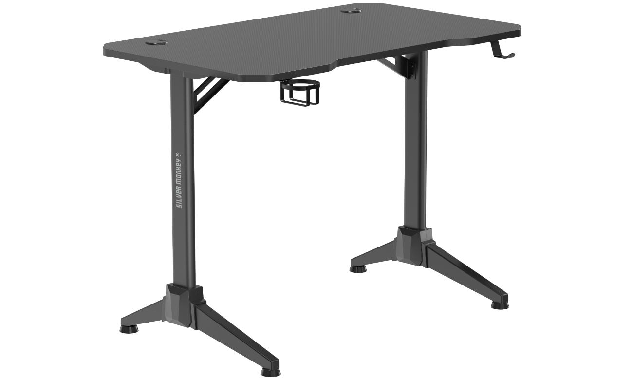 Biurko gamingowe Silver Monkey CHAD 100 cm SMXG023 - Widok od przodu pod kątem