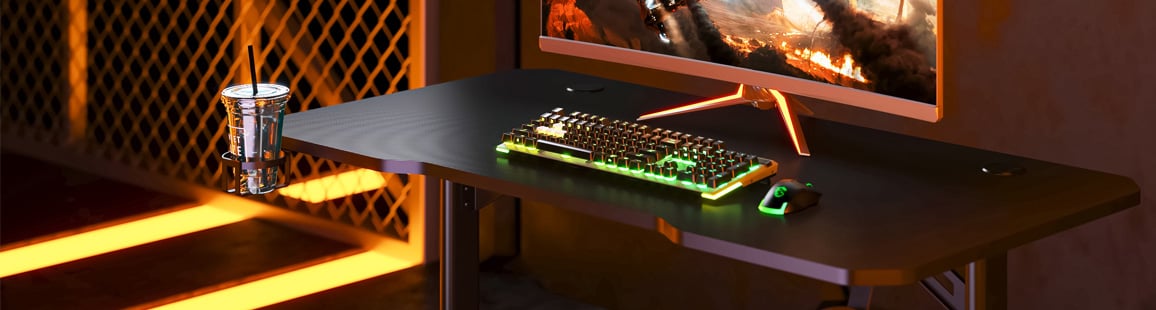 Biurko gamingowe Silver Monkey CHAD - Grafika lifestyle