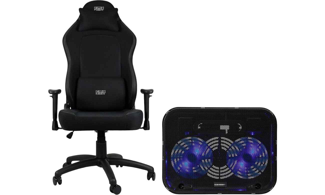 Fotel gamingowy Silver Monkey X Askja SMXG027 - Widok od przodu pod kątem