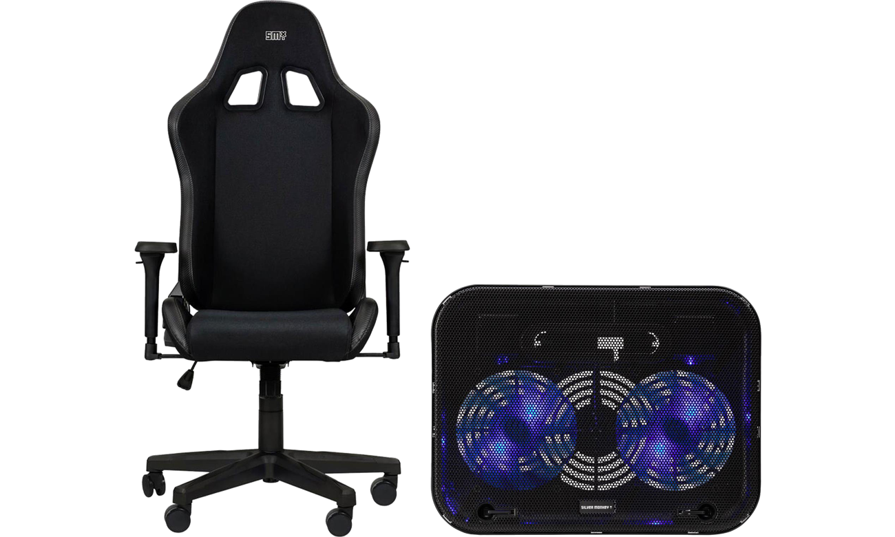 Fotel gamingowy Silver Monkey X Deriba SMXG028 - Widok od przodu pod kątem