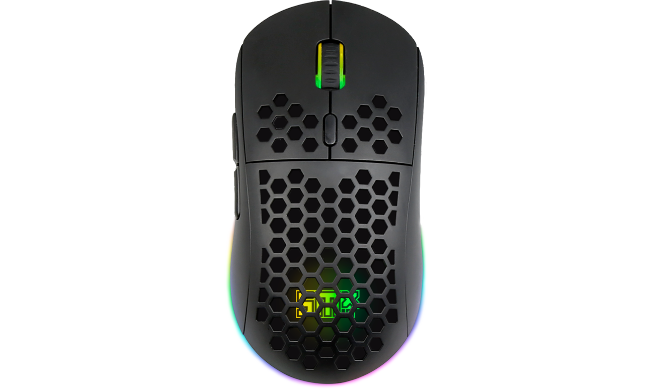 Bezprzewodowa myszka Silver Monkey X Rascal RGB - Widok od przodu