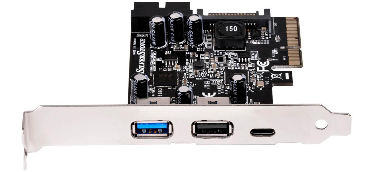 SilverStone 1x USB3.1 Typ-C + 2x USB3.0 + 2x wewnętrzne USB3.0 - PCIe złącza