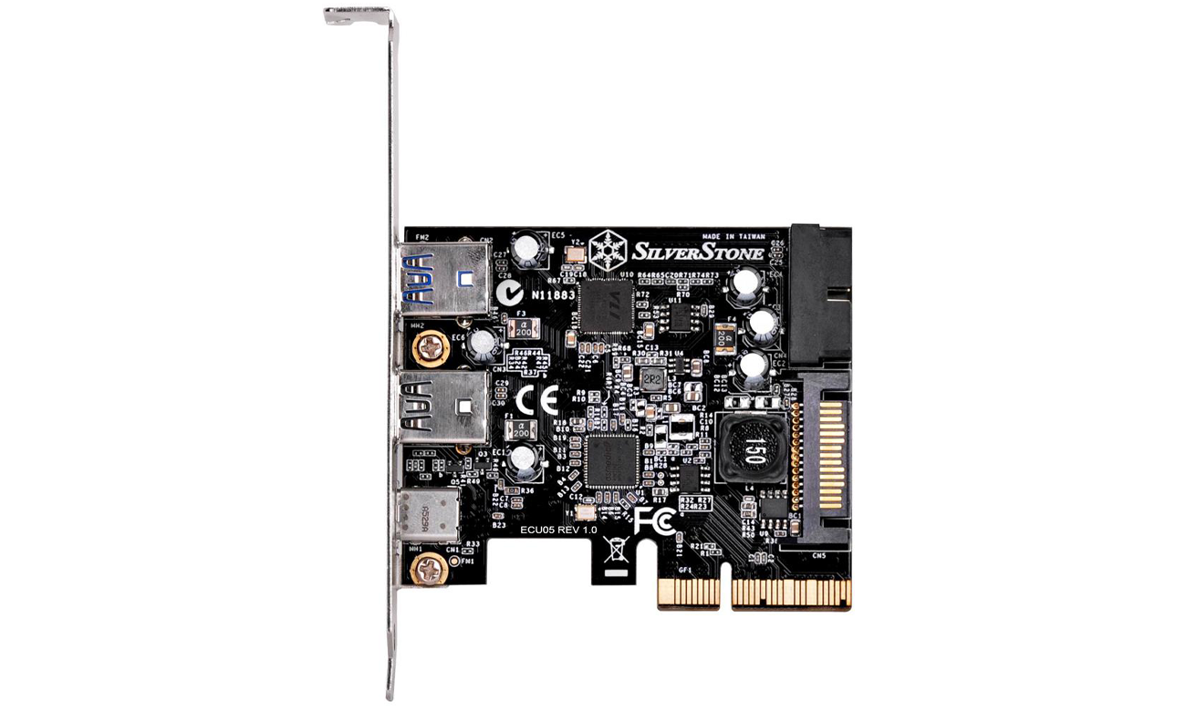 SilverStone 1x USB3.1 Typ-C + 2x USB3.0 + 2x wewnętrzne USB3.0 - PCIe