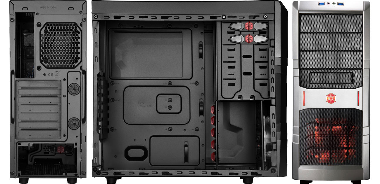 SilverStone SST-RL01B-W Wnętrze, przód, tył