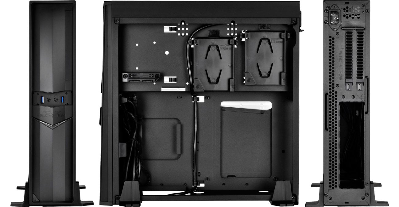 SilverStone RAVEN RVZ02 SST-RVZ02B-W Wnętrze, przód i tył