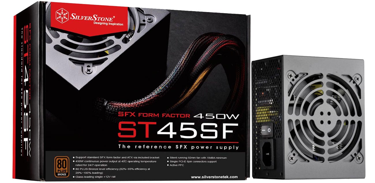 Zasilacz SilverStone 450W SFX 80 Plus Bronze BOX SST-ST45SF v 3.0