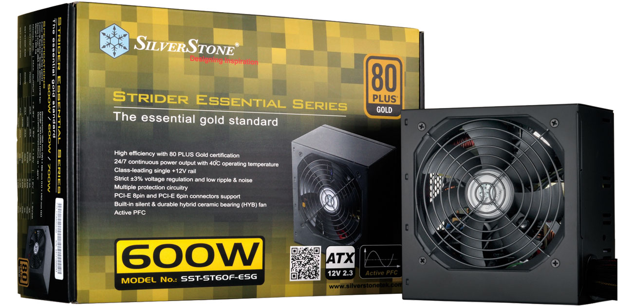 Zasilacz SilverStone 600W Strider Essential Gold BOX SST-ST60F-ESG