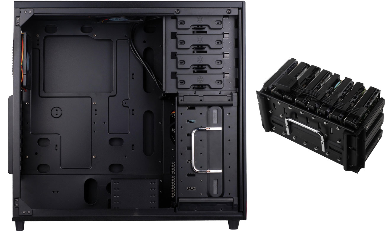 Obudowa SilverStone TEMJIN SST-TJ04B-E Wnetrze, klatki HDD