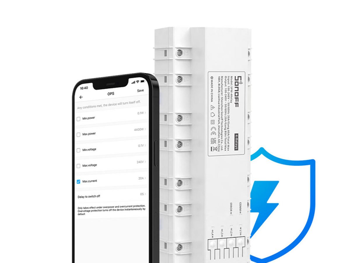 Sonof WiFi SPM-4Relay 4x20A