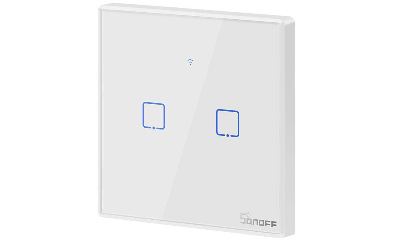 Dotykowy włącznik światła WiFi + RF 433 Sonoff T2 EU TX (2-kanałowy)