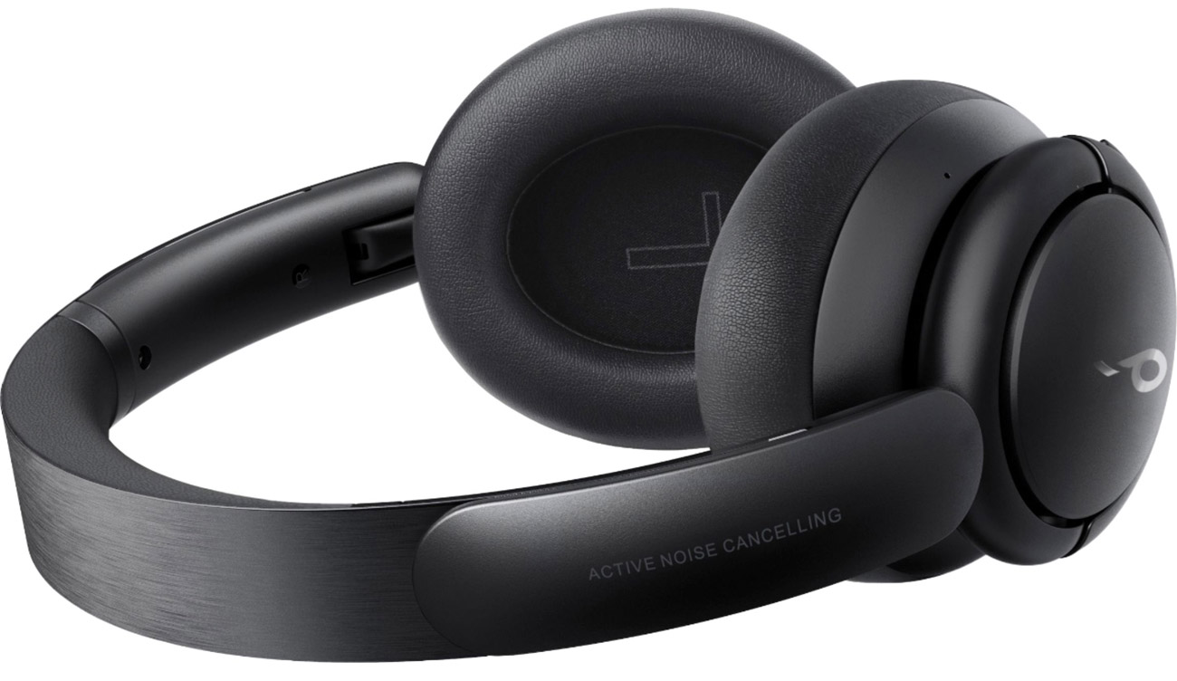 Słuchawki bezprzewodowe SoundCore Life Tune Czarne - Widok z boku w pozycji leżącej