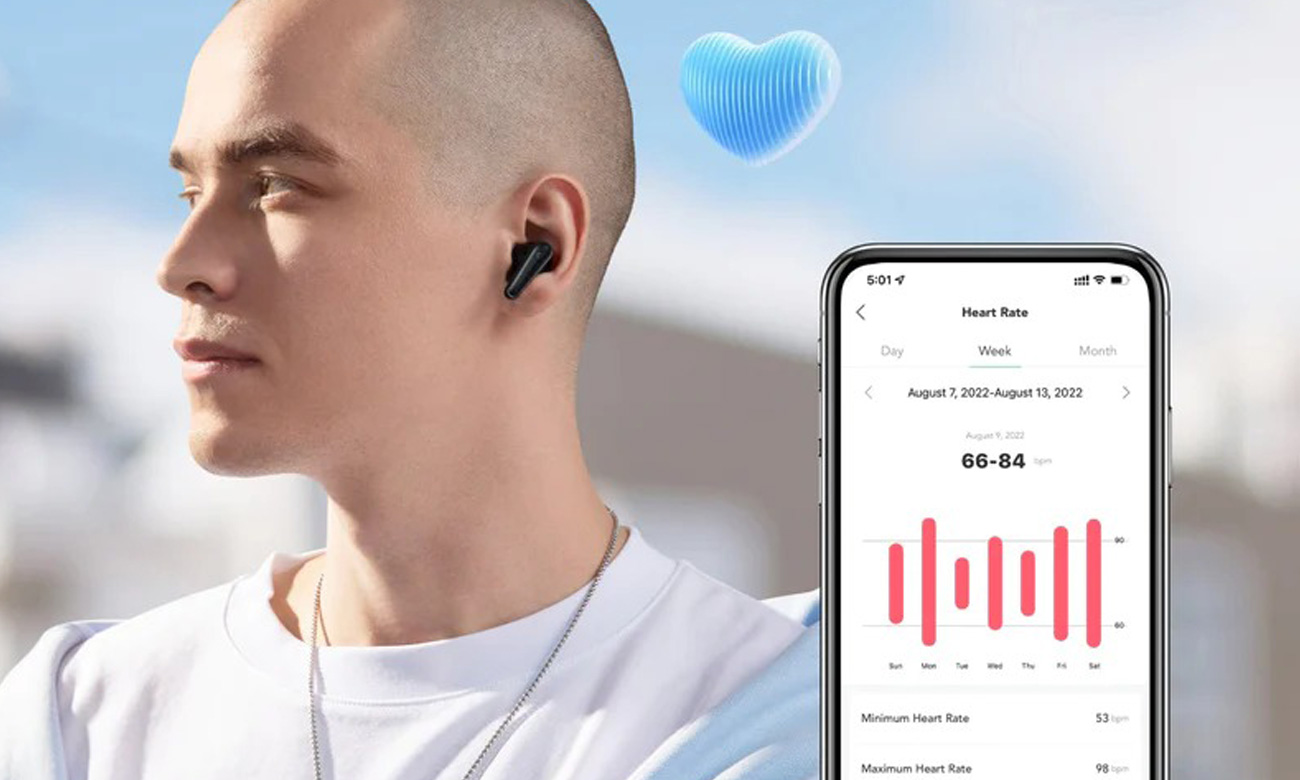 Słuchawki bezprzewodowe SoundCore Liberty 4 - Wbudowany pulsometr