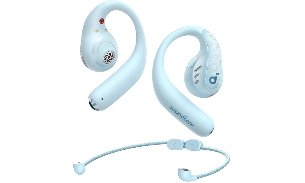 Słuchawki bezprzewodowe SoundCore AeroFit Pro Niebieskie - Widok ogólny